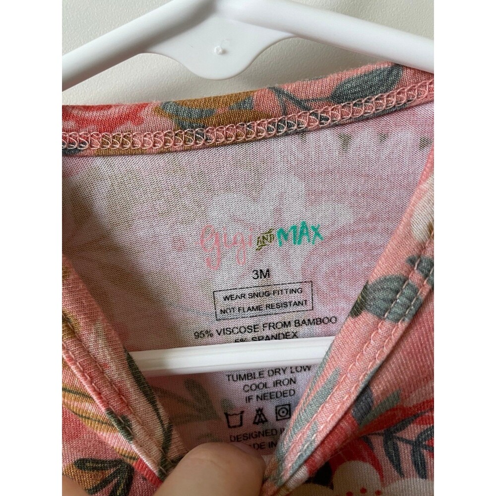 Gigi and Max Bamboo Floral Skirted Onesie - Picture 3 of 4